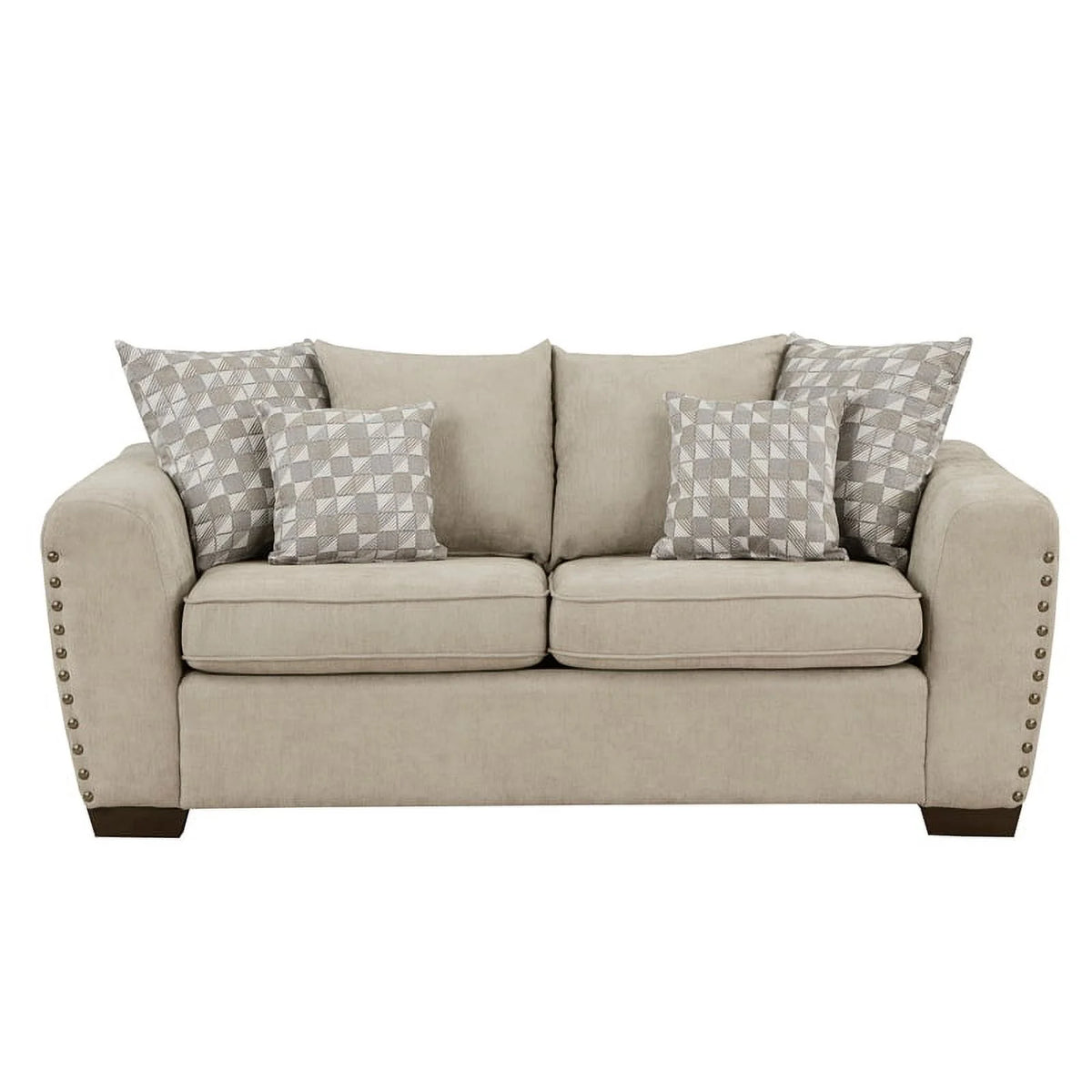 Light Brown Chenille Loveseat T8191