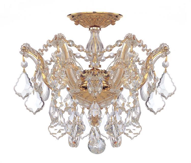 3 Light Spectra Crystal Gold Semi-Flush S52250