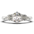 Oval Cut Diamond Moissanite Engagement Ring Set in 925 Sterling Silver E11077