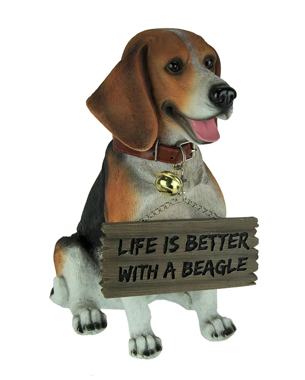 12 inch Realistic Lifelike Dog Statue with Reversible Sign G2094