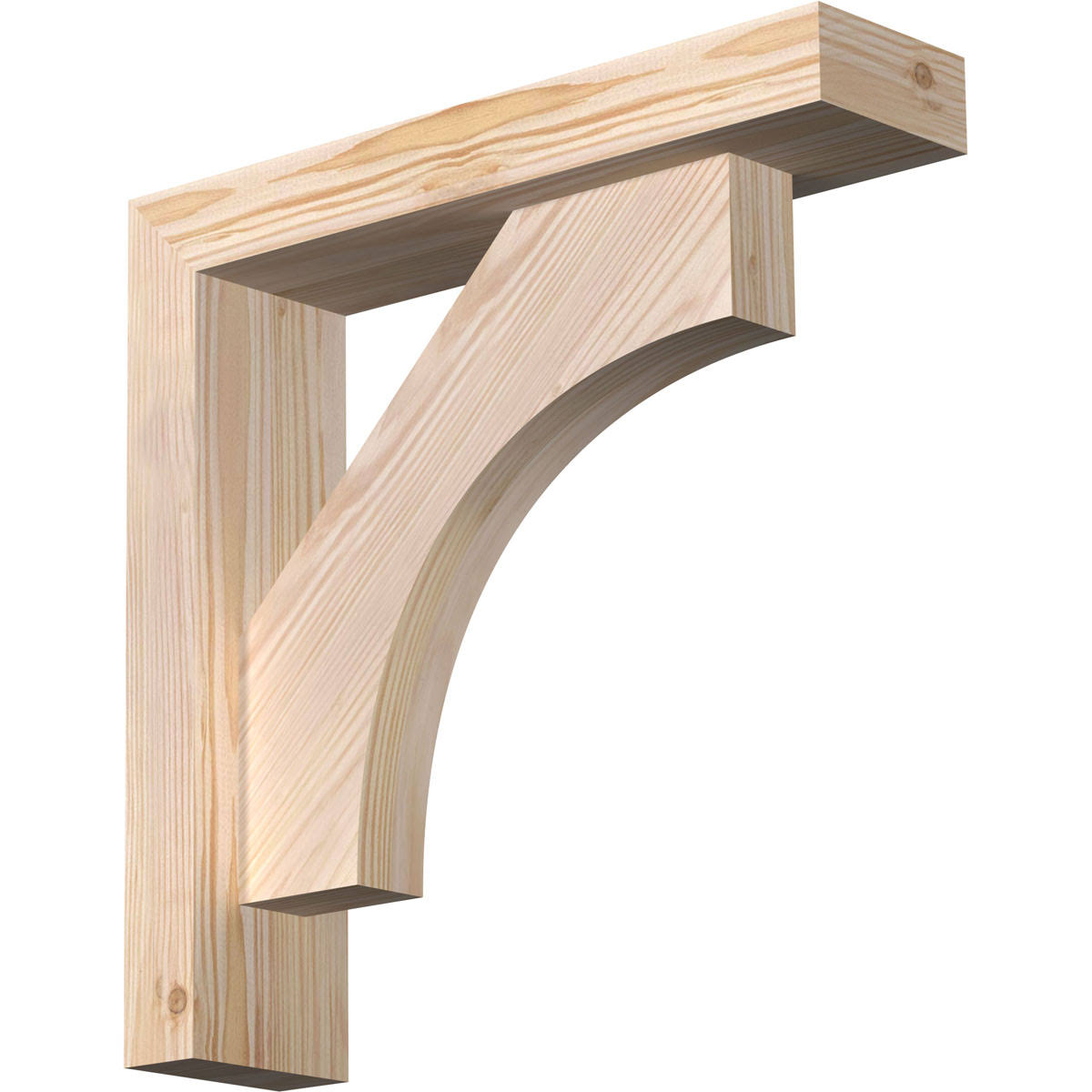 3 1/2x22W x 14x22D x 14x22H Douglas Fir Bracket with Offset Brace E588