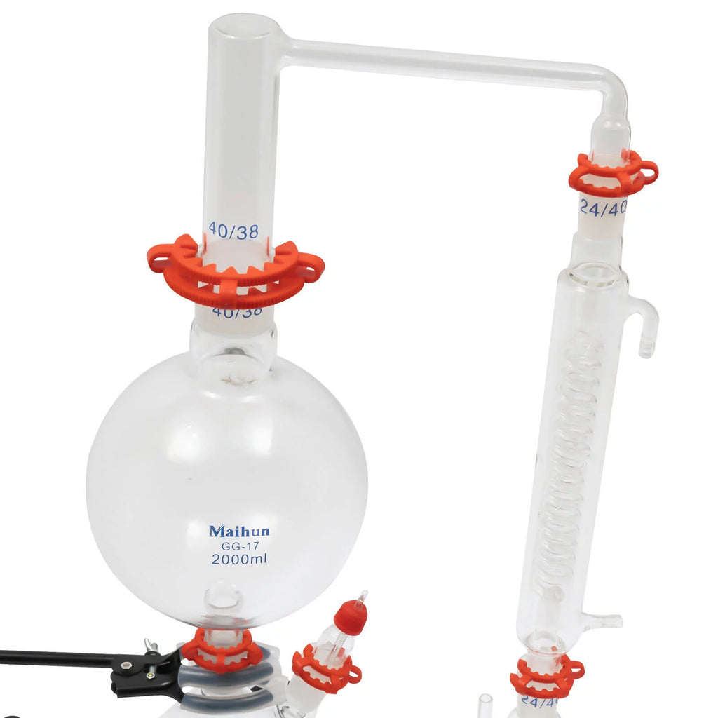 1000W 110V 2000ML Glass Distillation Kit with Condenser and Hot Stove O354394