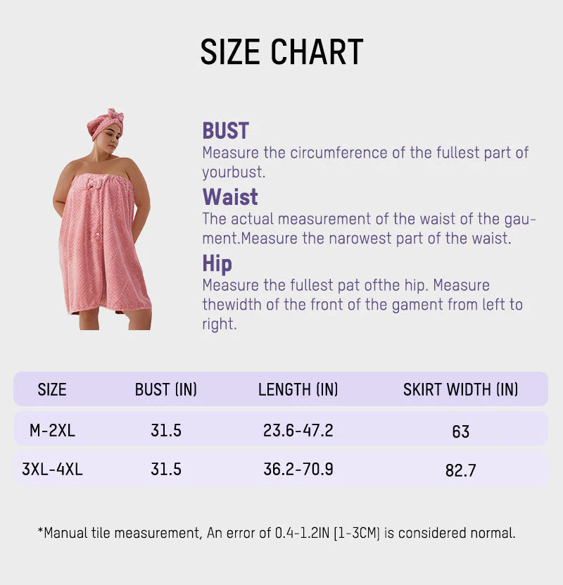 Adjustable Plus Size Bath Skirt & Quick-Dry Cap Set V182