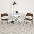 4 Pack Upholstered Metal Folding Chair Brown Patterned N140
