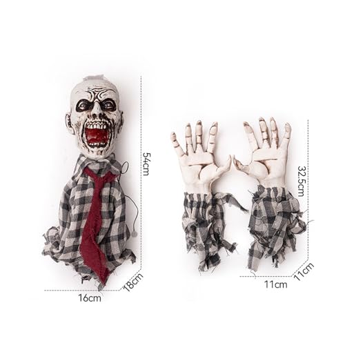 Zombie Animatronics Decoration with Flash Eyes and Sounds F952