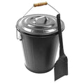 Black Ash Can with Shovel Q8069