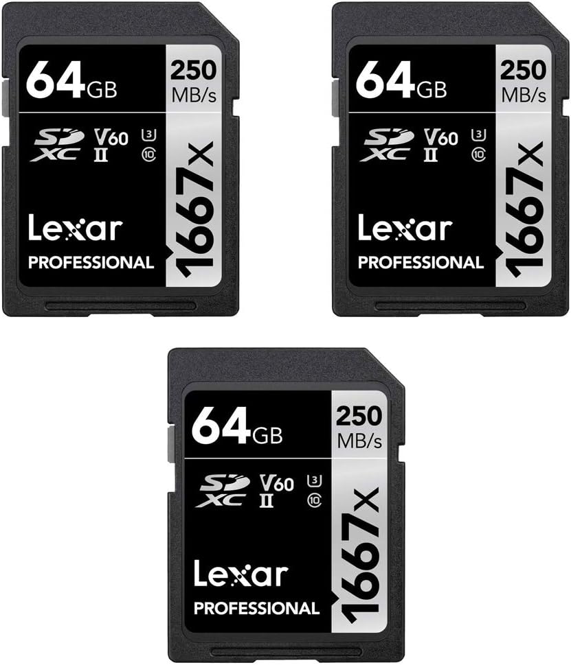 64GB SDHC/SDXC UHS-II Memory Card (3-Pack) V8466