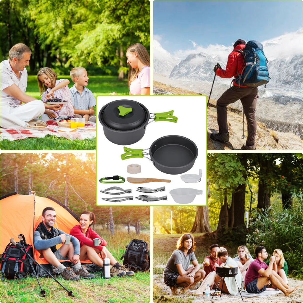 15 Pcs Non Stick Camping Cookware Set T29563