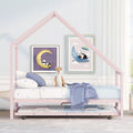 Twin Metal House Platform Bed with Trundle Z368571