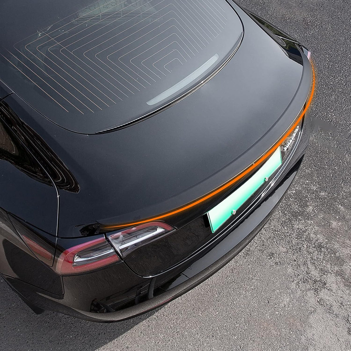Matte Carbon Fiber Pattern Rear Spoiler Kit for Tesla Model 3 B1379