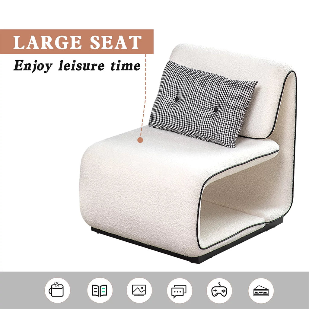 White Upholstered Sherpa Accent Chair X517078
