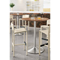 White Round Bar Table with Stainless Steel Frame Base K445372