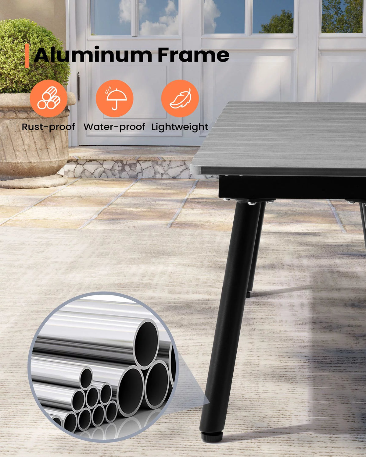Gray Outdoor Dining Bench K329629