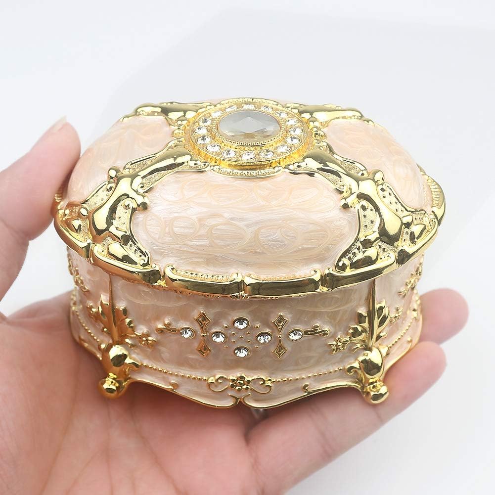 Embossed Metal Music Box Wind Up Movement Music Box, Pack of 2 B606885