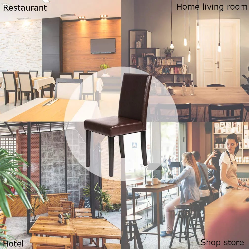Set of 4 Brown Leather Dining Chairs R368311