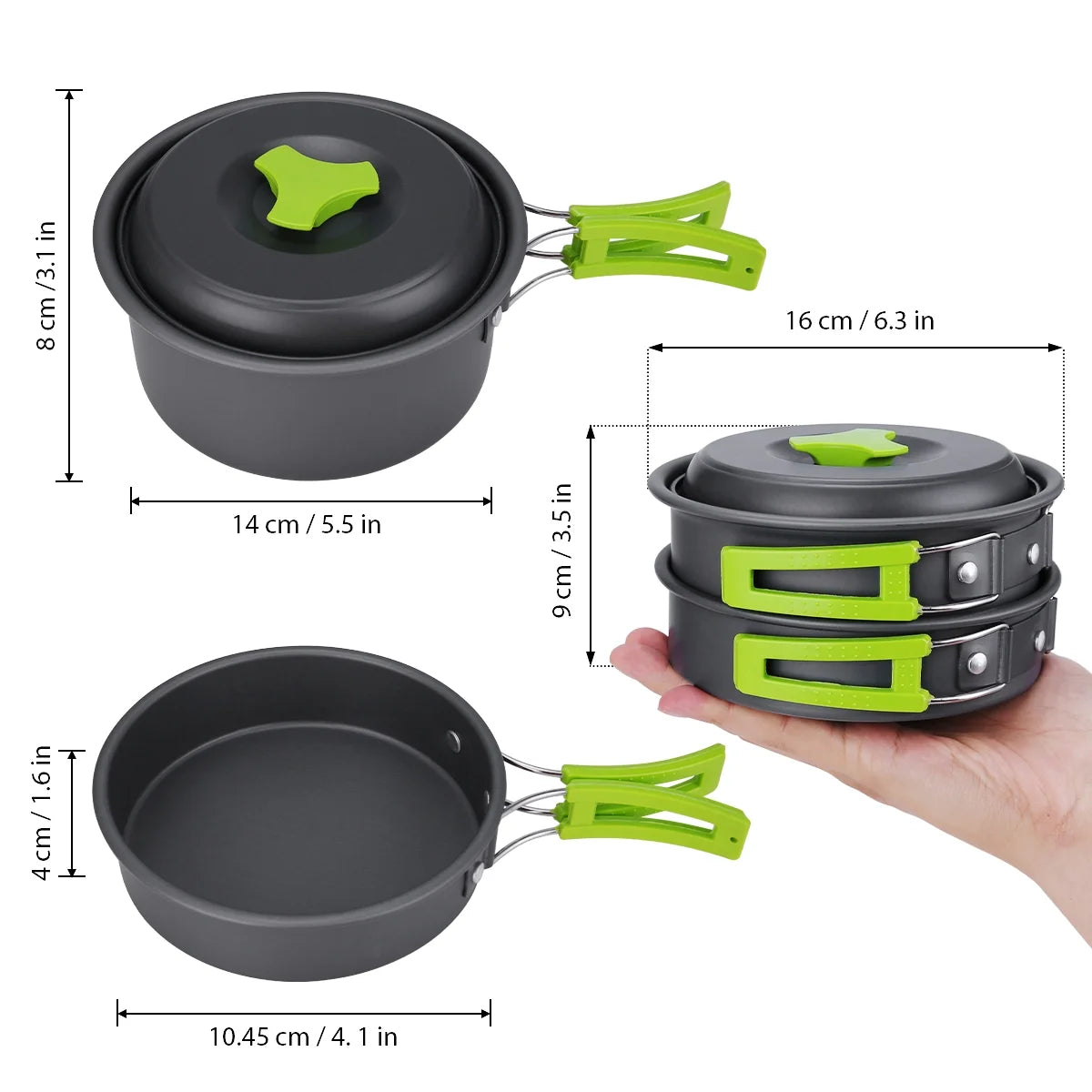 15 Pcs Non Stick Camping Cookware Set T29563