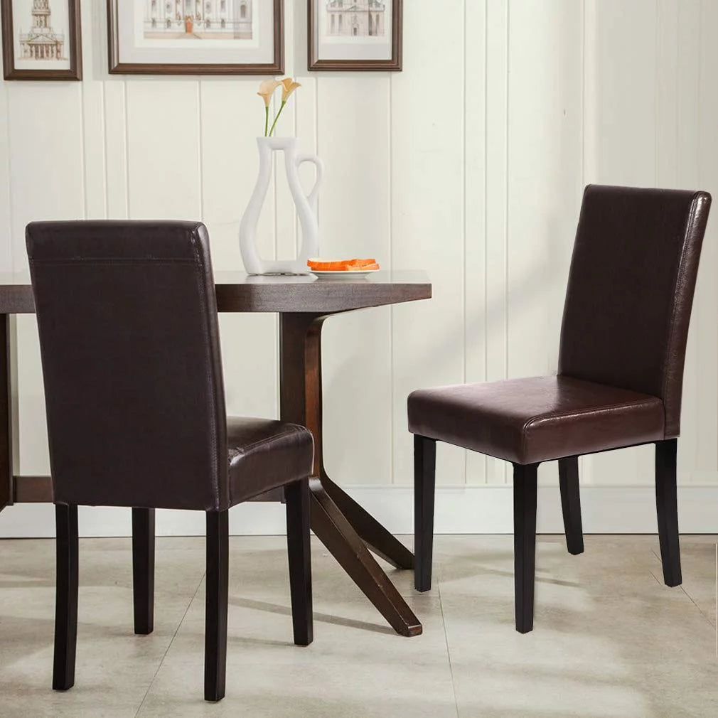 Set of 4 Brown Leather Dining Chairs R368311
