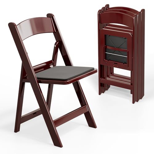 White 4 PC Resin Folding Chairs with Cushion N973304