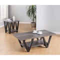 Coffee & End Table with Shelf, Set of 2, Gray Z41028