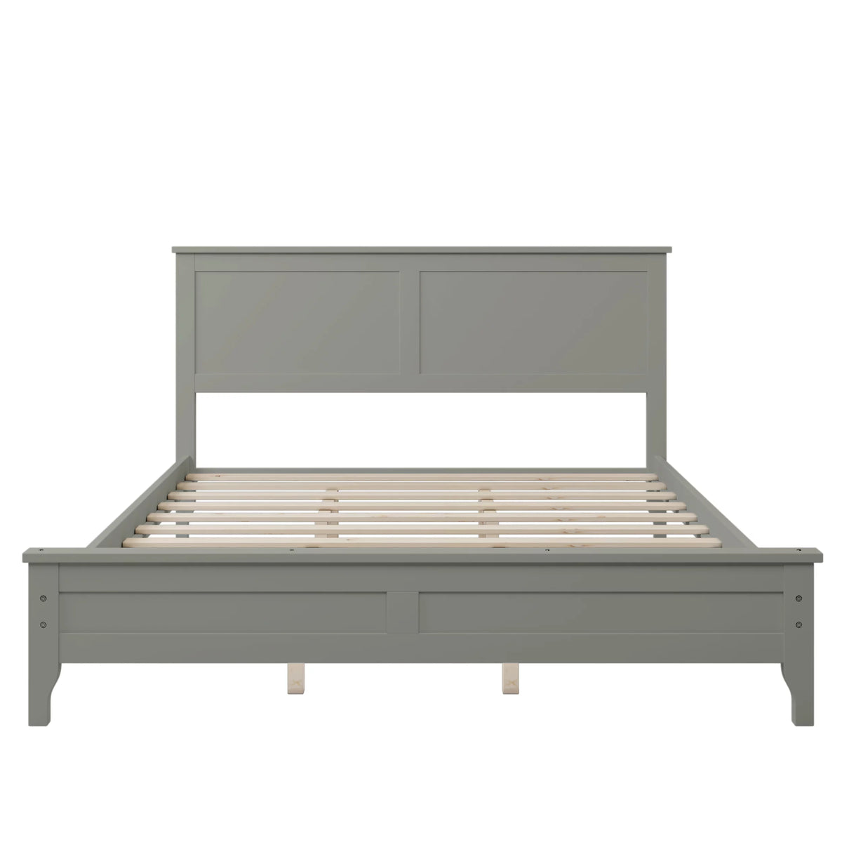 Espresso Queen Size Wood Platform Bed Frame with Headboard B2513