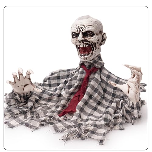 Zombie Animatronics Decoration with Flash Eyes and Sounds F952