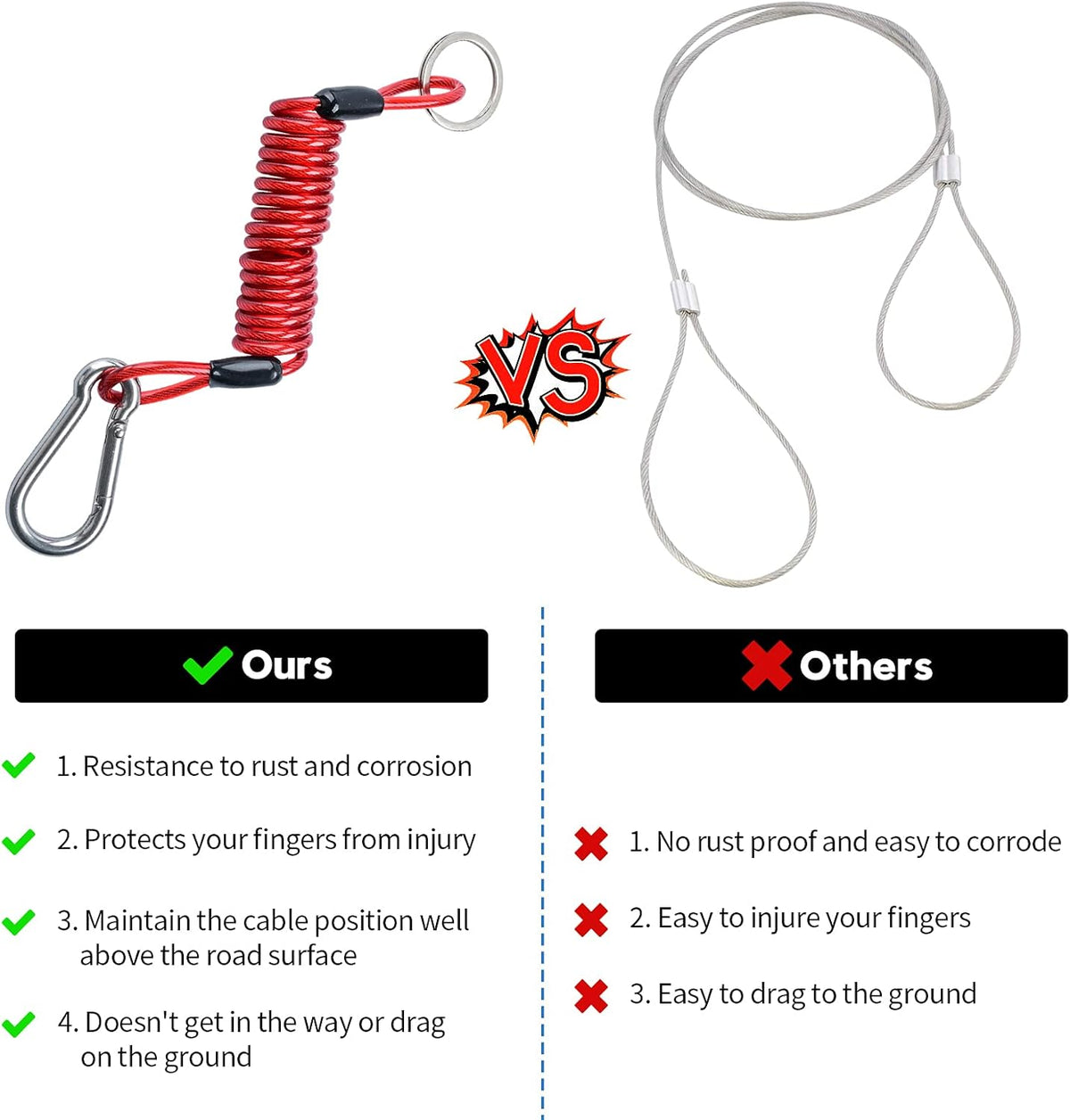 Trailer Breakaway Switch with Coiled Cable, Pack of 2 U771