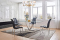 Tempered Glass Dining Table Set with 7 Chairs F486810