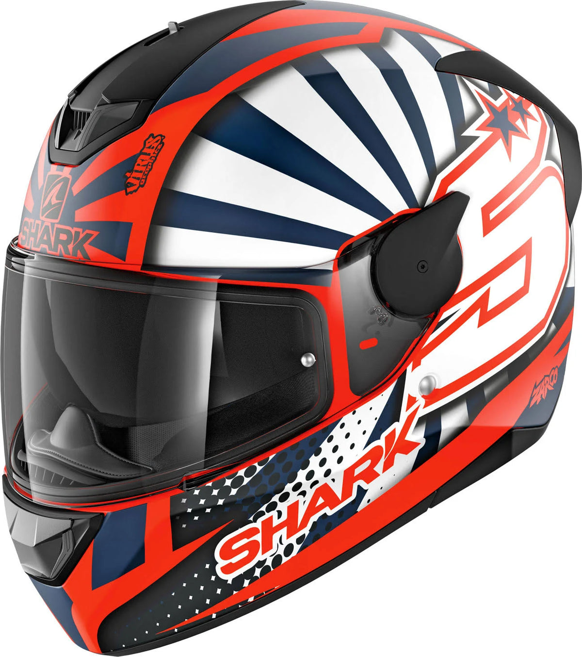 Orange White Blue Mat Motorcycle Helmet R5824