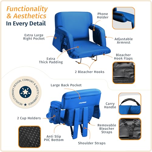 Reclining Stadium Seats for Bleachers with Back Support N9424