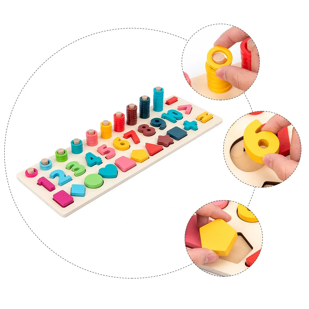 Wooden Math Building Blocks Educational Toy F34833