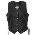 Ladies Braided Leather Vest Black 2X-Large Q8278