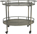 Gold 2 Tier Metal Bar Cart on Casters J1850