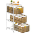 3 Drawer Plastic Storage Organizer with Wheels F2348