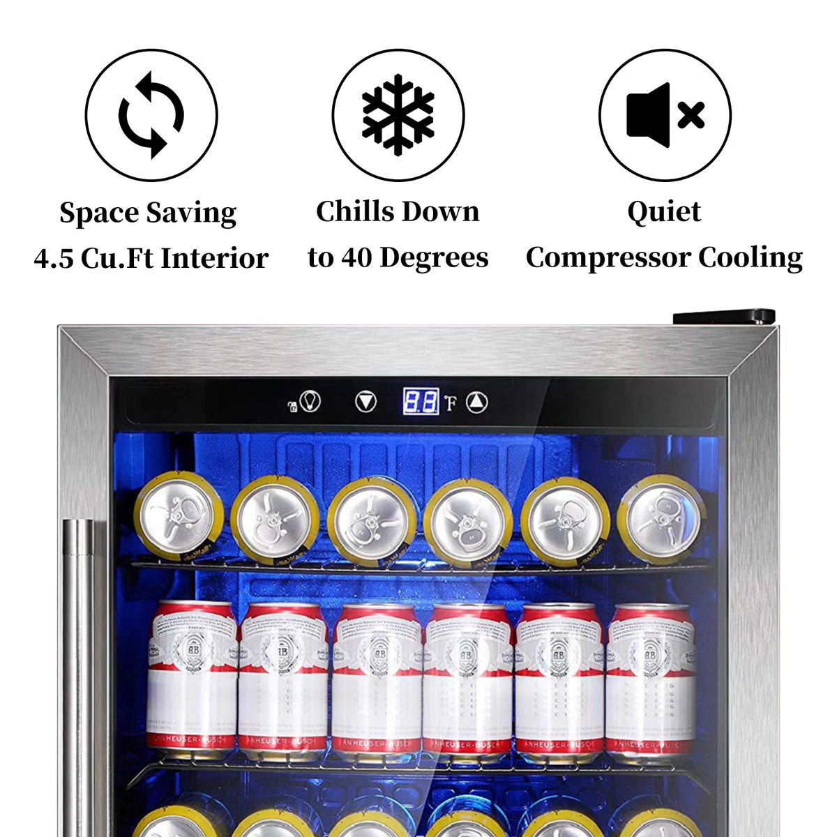 4.4 Cubic Feet 145 Can Beverage Refrigerator Glass Door H452245