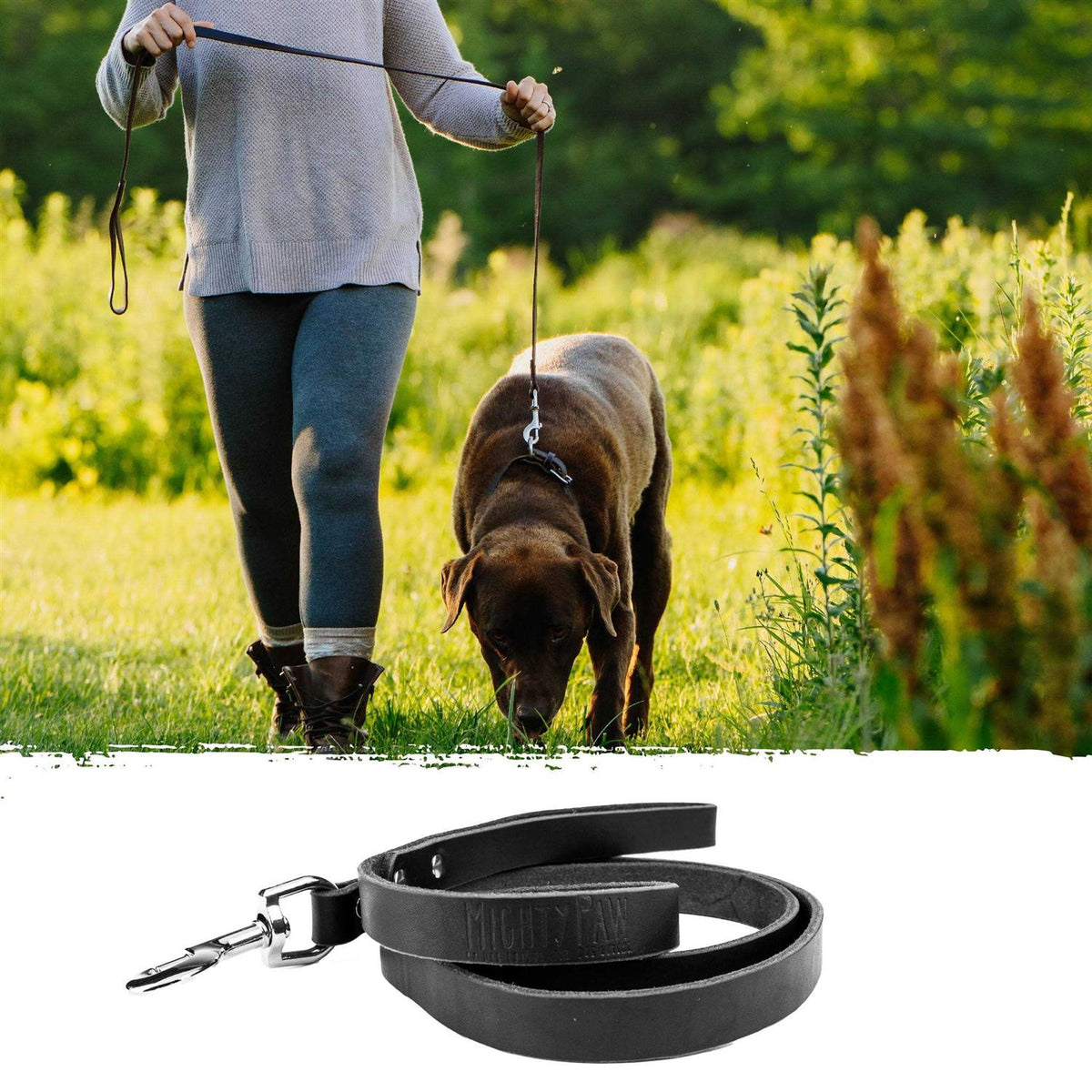 Super Soft Distressed Leather Dog Leash Z9449