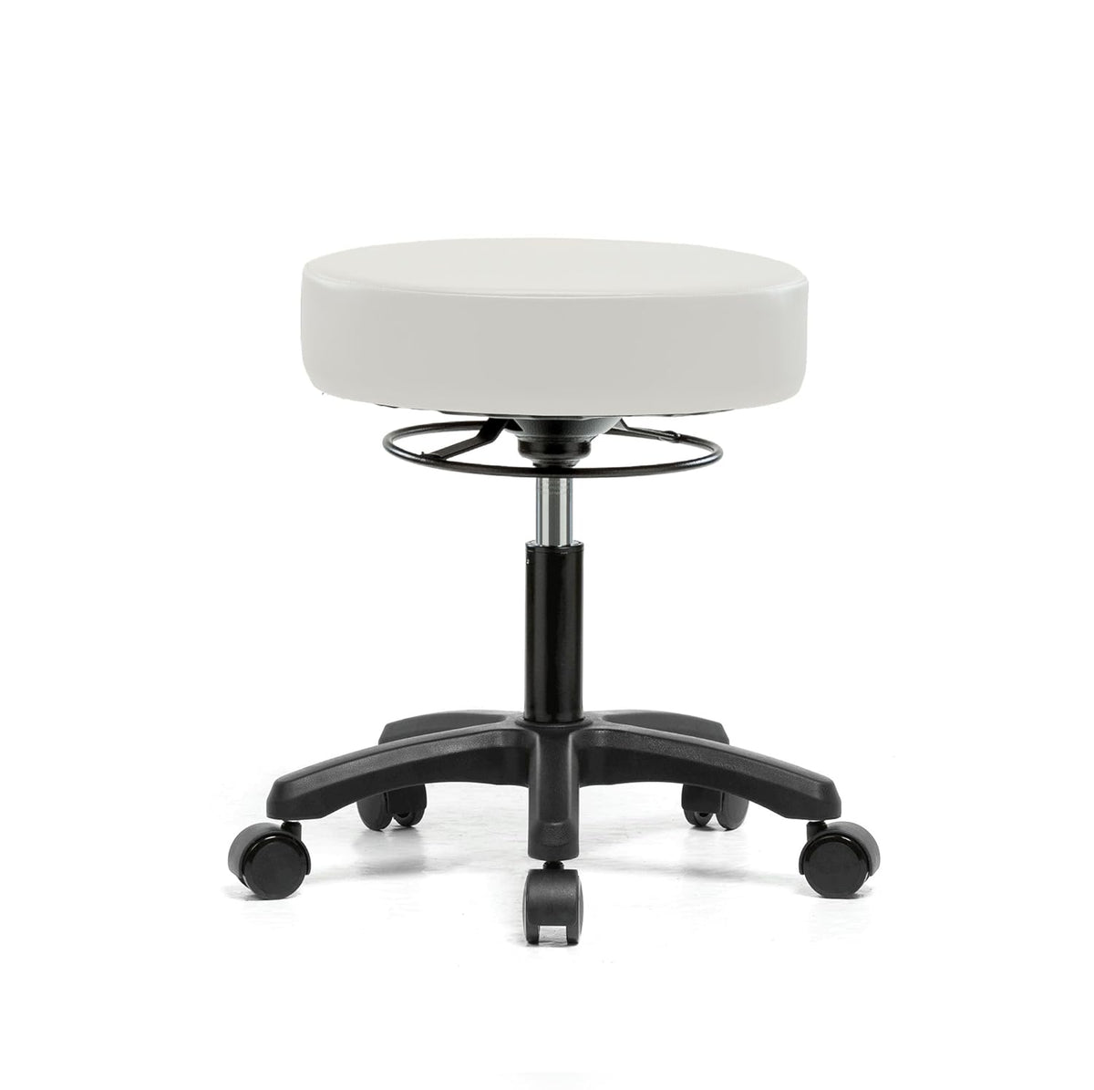 Black Fabric Rolling Height Adjustable Stool L1871