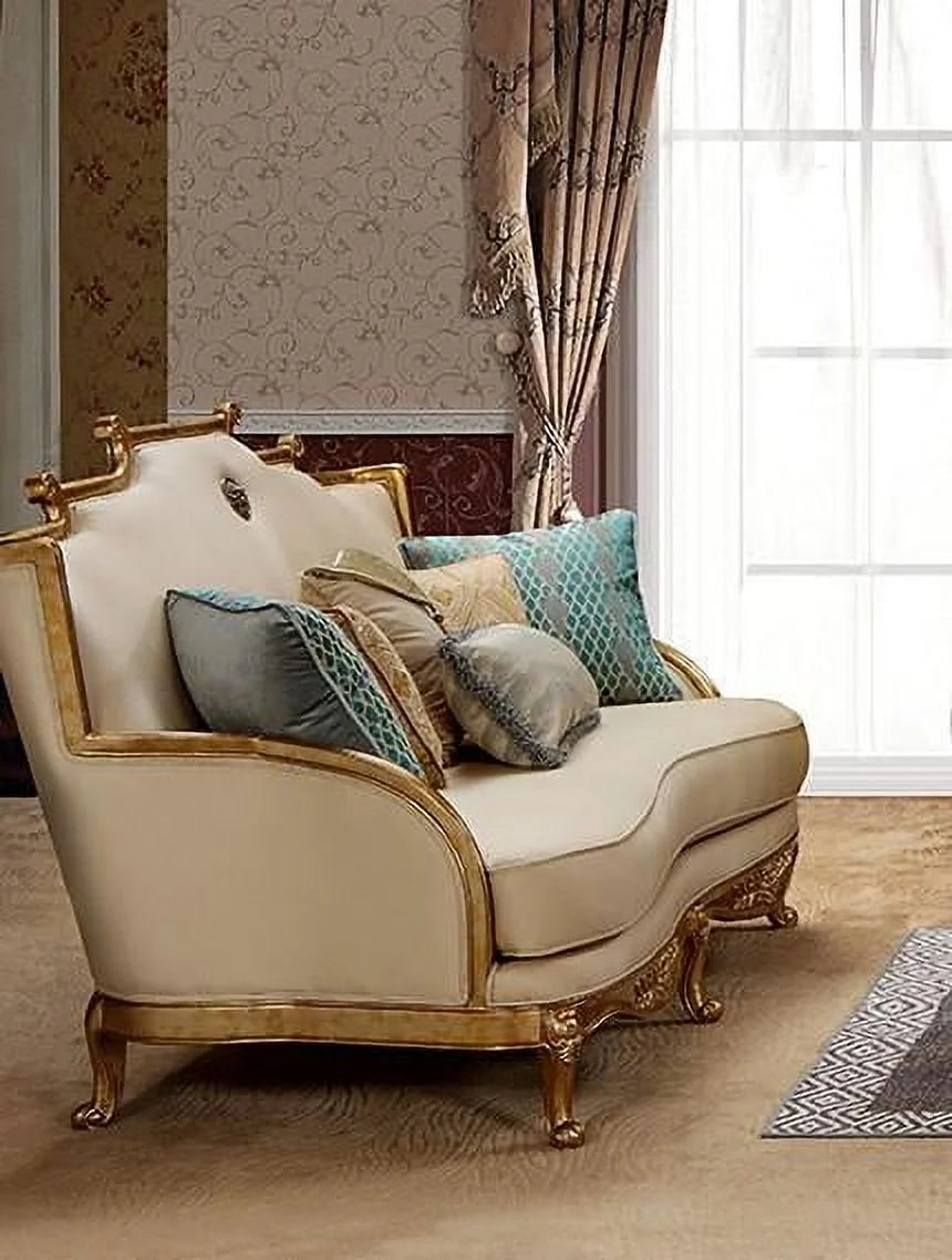 Gold & Light Beige Sofa Set 4Pcs W720