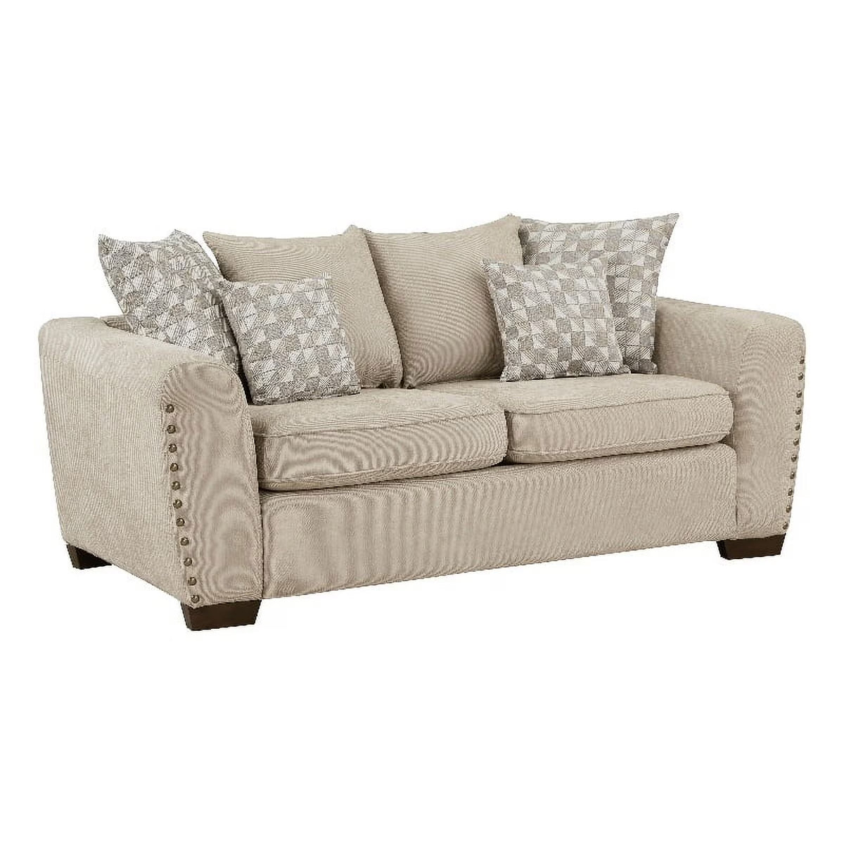 Light Brown Chenille Loveseat T8191