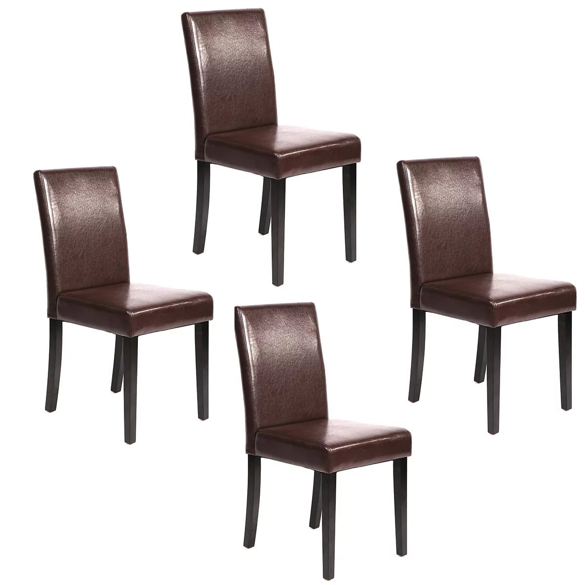 Set of 4 Brown Leather Dining Chairs R368311