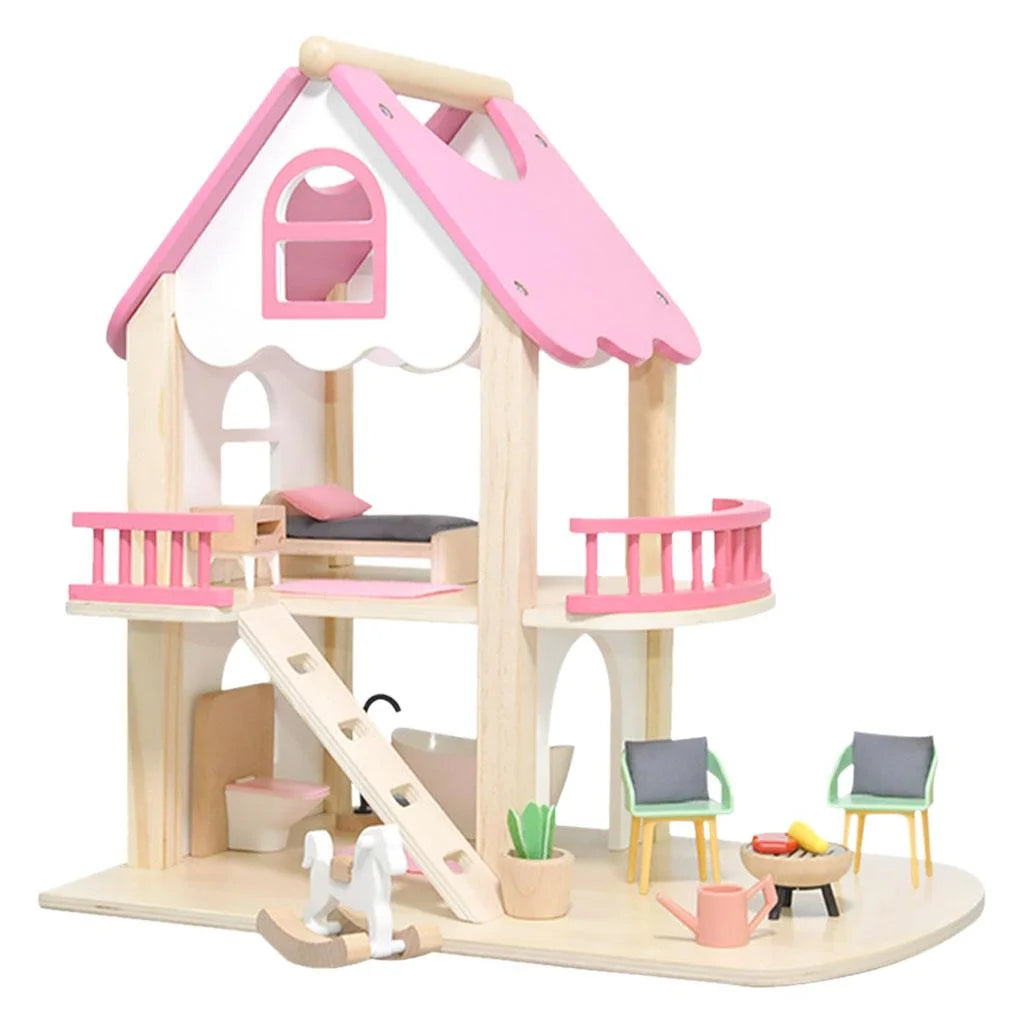 Miniature Castle Doll House with Doll Accessories Bedroom Educational Toys Y49418