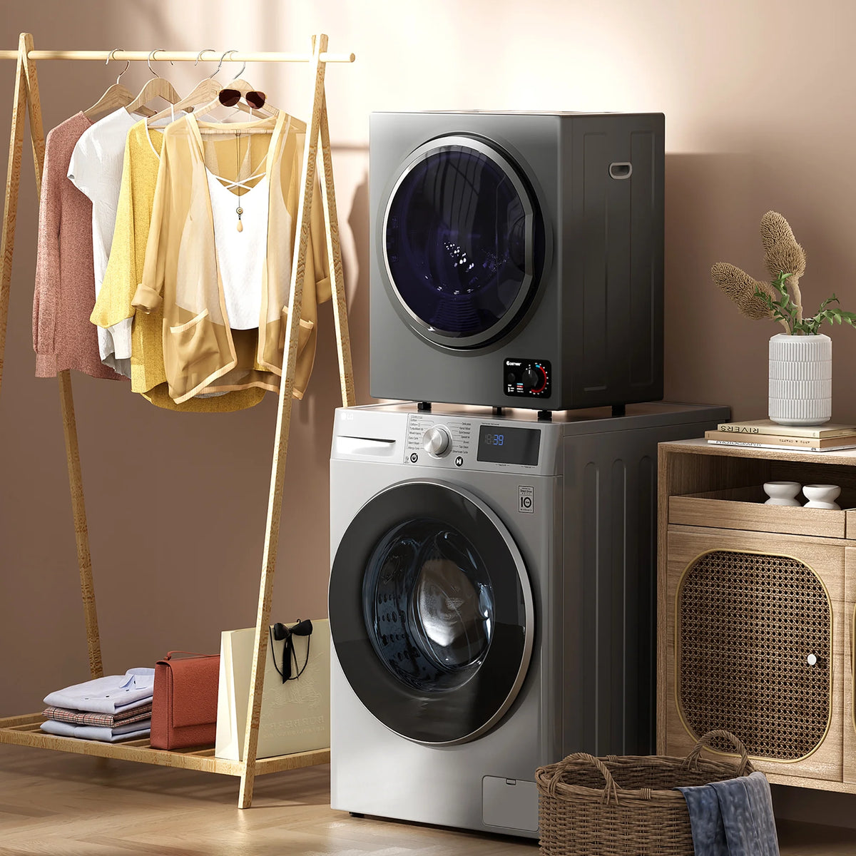 Compact Electric Laundry Dryer Stainless Steel Wall Mounted 1.5 cu.ft. K90163