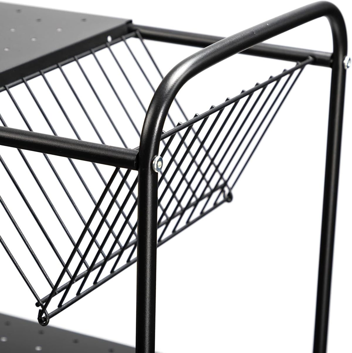 2 Tier Rolling Metal Mesh Storage Cart with Wheels, Black A27064