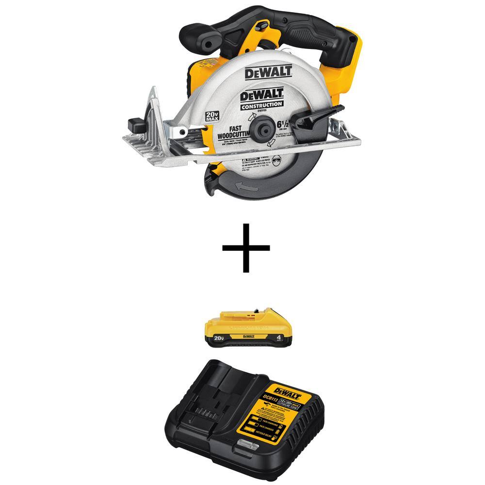 20-Volt Max Cordless 6-1/2 in. Circular Saw with Battery 4.0Ah & Charger L1134