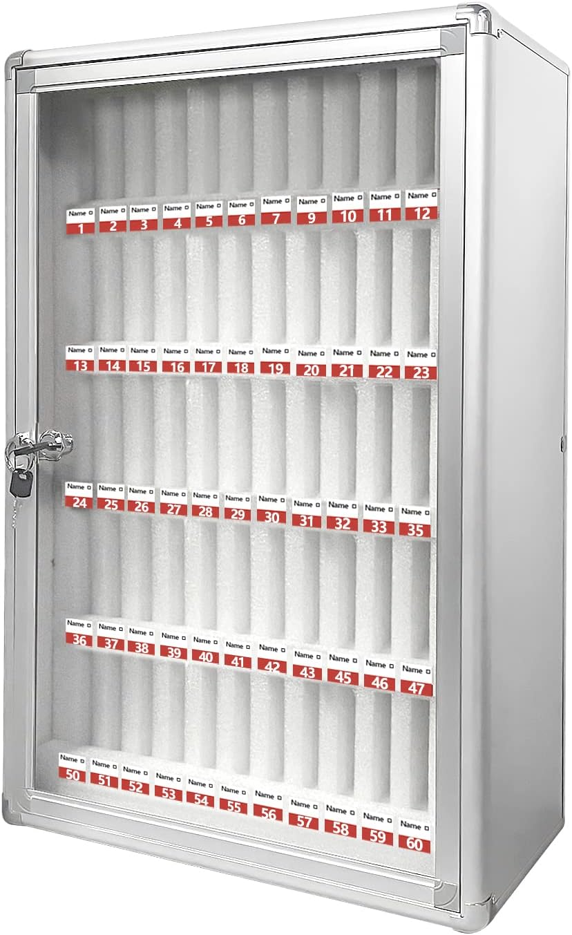 60 Slots Aluminum Alloy Cell Phones Storage Cabinet with Lock Z784