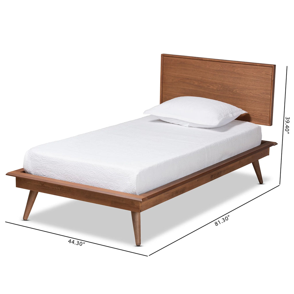 Twin Ash Walnut Platform Bed U697452