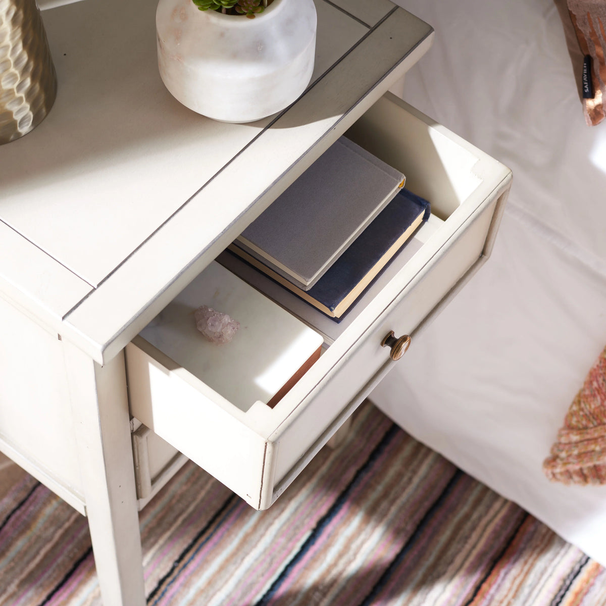 White 2 Drawer Nightstand G353667