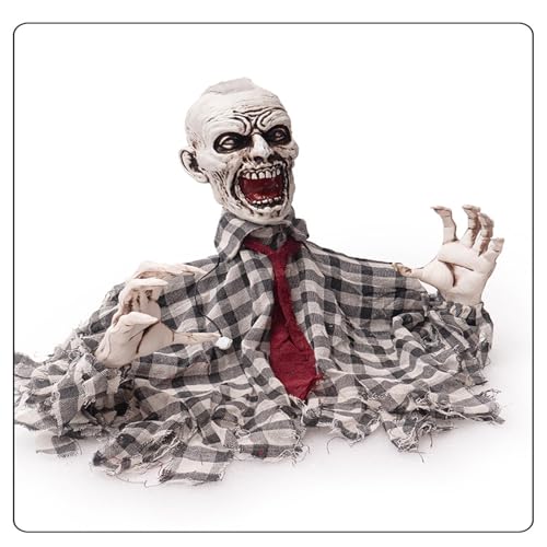 Zombie Animatronics Decoration with Flash Eyes and Sounds F952
