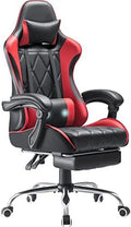 White Ergonomic Gaming Chair with Footrest and Massage Lumbar Support B1154