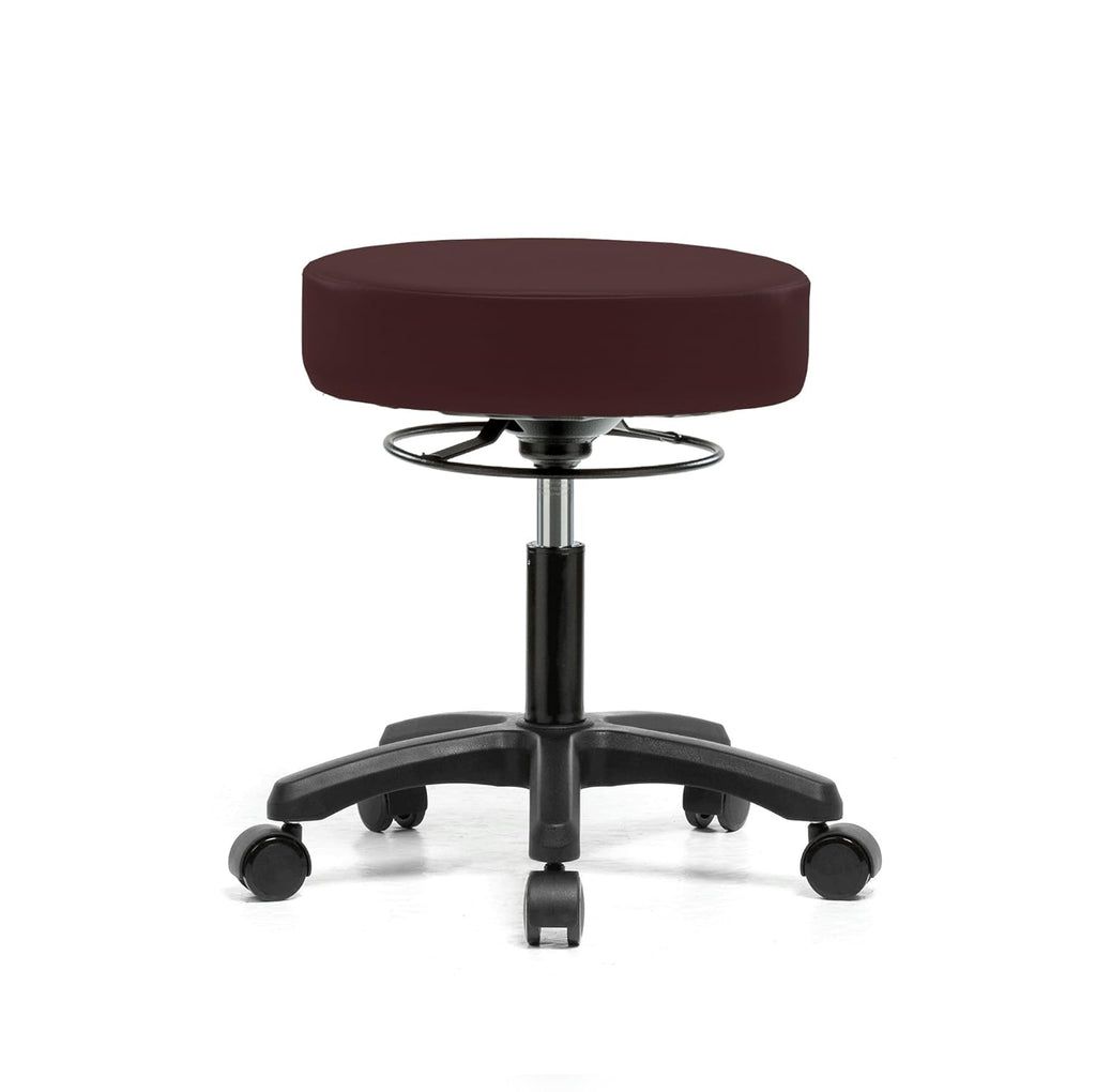 Black Fabric Rolling Height Adjustable Stool L1871