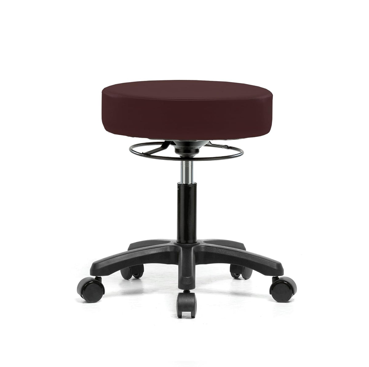 Black Fabric Rolling Height Adjustable Stool L1871
